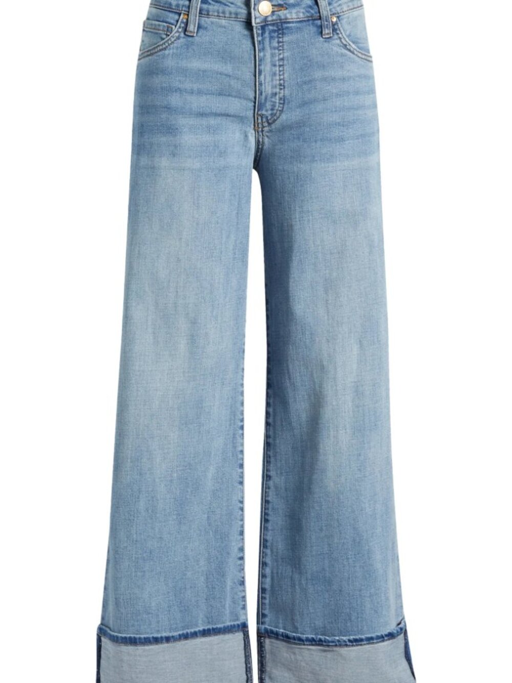 KUT FROM THE KLOTH Meg Fab Ab Raw Hem Wide Leg Jeans in Charming Blue - Picture 6 of 6